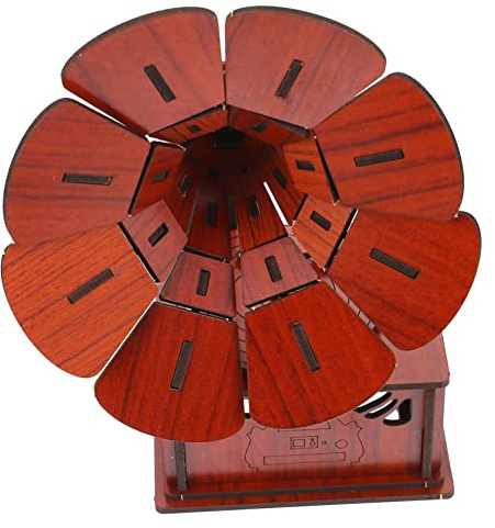 FRCOLOR Junge Mädchen Holz Grammophon Puzzle Spielzeug DIY Bausatz Lernspielzeug Vintage Design Umweltfreundlich Stabil Als Wohnaccessoire Für Jungen Mädchen