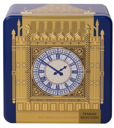 Ahmad Tea House of Commons Tea Caddy - Big Ben Blue Design - 40 Teabags