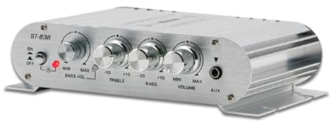 Asyduey Mini Amplificatore Audio Digitale per Auto Amplificatore Audio Stereo con Luce Blu per Home Theater, Club, Musica per Feste 200 W X2(B) Durevole e Facile da Usare