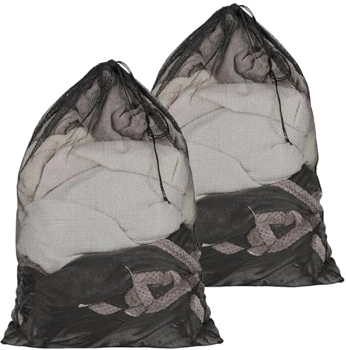 Bangbobi Saco para Ropa de Cama de Gran tamaño, 2 Piezas, Saco para Ropa de Cama, Red Grande para Ropa de Cama (Negro, poliéster, 76 x 100 cm)