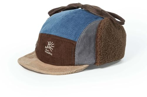 Clakllie Cord Basecap mit Ohrenklappen Herren Warme Short Brim Baseball Cap 5 Panel Cap mit Kurzem Schirm Weich Fliegermütze Wintermütze