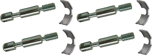 cyclingcolors kit de 2x goujons d'assemblage de lit meuble diamètre 8mm x longueur 50mm 4 trous + 2x étrier ferrure ouvert 38mm acier vis filetage direct (Lot de 2)
