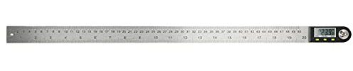 Regla buscador de ángulos digital Transportador digital Goniómetro digital Transportador 2 en 1 Herramienta de medición de acero inoxidable con pantalla clara para ingeniería de (0-500 mm)