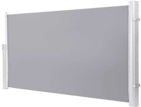 Tenda laterale retrattile, altezza: 120-170 cm; lunghezza: 200-600 cm; schermo privacy retrattile per esterni; impermeabile e resistente ai raggi UV per patio, terrazza, balcone (9,150 x 500 cm)