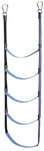 Escalera de cuerda de embarque, correa de nailon + acero inoxidable, 156 x 40 cm, escalera de escalada de 5 escalones, accesorio de kayak de liberación rápida resistente, equipo multifuncional para