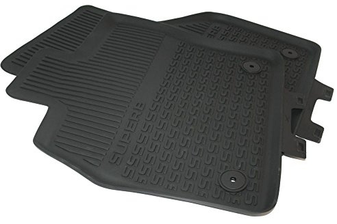 Skoda 3V1061551 Gummi Fußmatten 2x vorn Gummimatten Original Allwettermatten schwarz mit Schriftzug