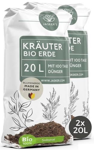 Kräutererde Bio 40 L | Lockere Erde für Kräuterpflanzen Mit Wurzelaktivator | Kräuter Erde Für Aromatische Kräuterpflanzen