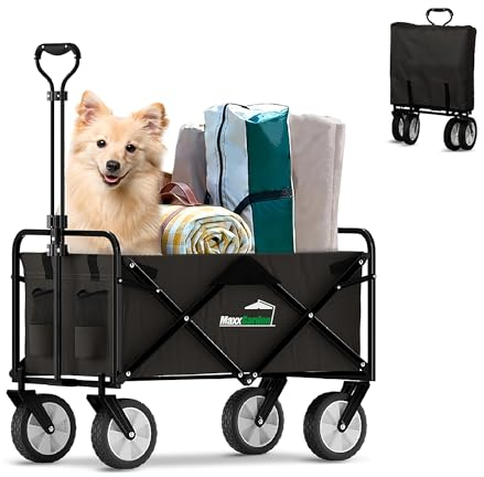 MaxxGarden Carrello da Giardino - Carrello da Spiaggia - Carrello a Mano - Carrello da Trasporto Fai da Te - 98x53x64 cm - Ruote Girevoli - Colore Antracite