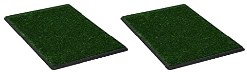 vidaXL 2X Toilette per Animali con Erba Sintetica Funzionale Pratico Efficace Durevole di qualità Resistente Conveniente Tappetino Lettiera Verde WC