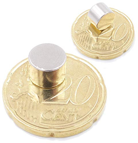 Brudazon | 20 Scheiben-Magnete 8x6mm | N52 Güteklasse - Neodym-Magnete | Ideal für Modellbau, Foto, Whiteboard, Werkstatt, Kühlschrank | Magnetscheibe
