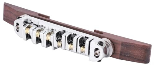 Alomejor Gitarren Steg Kupfer-Zink-Legierung Palisander Archtop Verstellbare Walzens?ttel f¨¹r 6-saitige LP SG Jazz Gitarre Silber