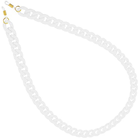 KESYOO Frauen Brillenketten Acryl Brille Riemenhalter Einzigartige Brillenhalter Brillenschnur Halsketten für Frauen Mädchen (Weiß)