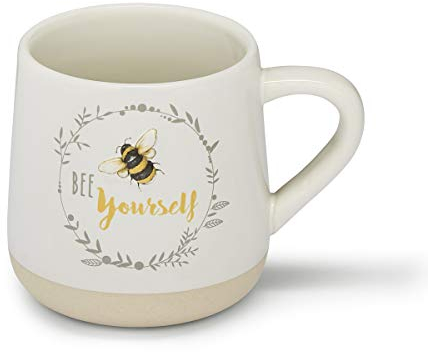 Cooksmart British Designed Bell Coffee Mug | Ceramic Coffee Mugs for Home or Work | Large Mugs for Hot Drinks | Tea and Coffee Cups - Bumble Bees