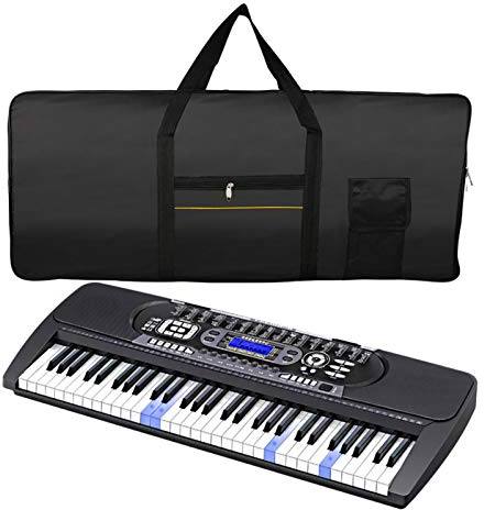 Alacritua Keyboardtasche,Elektronisches Tastaturpaket - 61 Tasten Tragbar Keyboard Tasche Gepolstert Gig Bag,Formstabile Transportlösung für Dein Keyboard - Schwarz