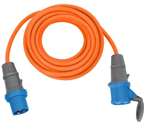 Brennenstuhl CEE 230V Camping-Verlängerungskabel 10m (H07RN-F 3G2,5 Kabel in der Signalfarbe orange, Camping-Stromkabel für den ständigen Einsatz im Außenbereich IP44, Made in Germany)