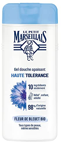 Le Petit Marseillais, Beruhigendes Duschgel, hohe Toleranz, Kornblumenblüte, Bio (400 ml Flasche), 98% natürliche Inhaltsstoffe, für alle Hauttypen, auch empfindliche Haut
