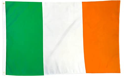 5x3Ft Ireland Flag - Durable Irish National Flag with 2 Metal Eyelets for Indoor & Outdoor Use