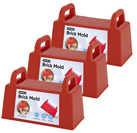 Superio Snow Brick Maker Igloo Fort Block Form Outdoor Winter Snow Toys Sand Castle Building Kit for Adults and Kids Sandbox, Beach, Sand Toys (Red), 3 Pack