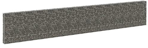 WIFESE Panier de Gabion avec Couvercles Acier Galvanisé 900x30x150 cm Argenté Mur en Gabion Aménagement Paysager Résidentiel Commercial Mur de Soutènemen Cage de Gabion Robuste