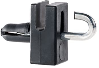 EMFA Supports de fil de tension avec clou à crochet pour clôture – lot de 50 pieces – Gris - Plastique polyéthylène – Accessoire pour grillage de jardin