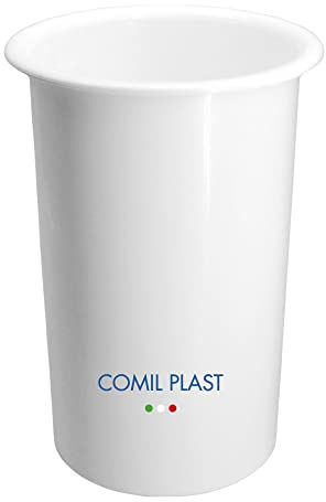 Comil Plast | Portafiori Interno in plastica per Vaso da cimitero Colore Bianco | Diametro 12 cm, Altezza 20 cm.