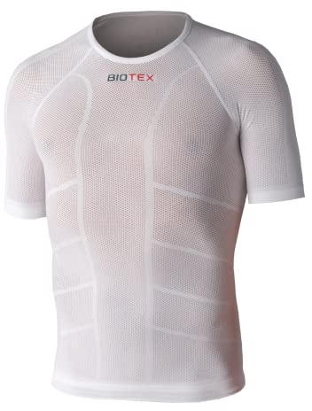 BIOTEX T-Shirt Rete Sun Traspirante Unisex per Ciclismo e Running, Intimo Tecnico Sportivo Ideale per L'Estate, Bianco, Taglia III (XL/2XL)