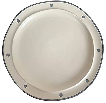 Assiettes Assiette à manger vintage avec bords irréguliers Assiette en céramique avec motif à pois ondulés Blanc cassé Assiette à dessert givrée Assiette plate Assiette profonde Disque Assiettes à Sal