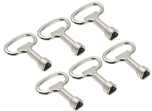 PATIKIL 12.5x7mm Triangle Socket Spanner Key, 6 Pack Electrical Cabinet Gas Water Meter Key for Elevator Lift Door Triangle Panel Lock, Silver