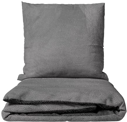 Leonado Vicenti Winter Bettwäsche Thermo Fleece Uni Flauschige Wendebettwäsche Set warm Bezug kuschelig, 2teilig, 155x200 cm