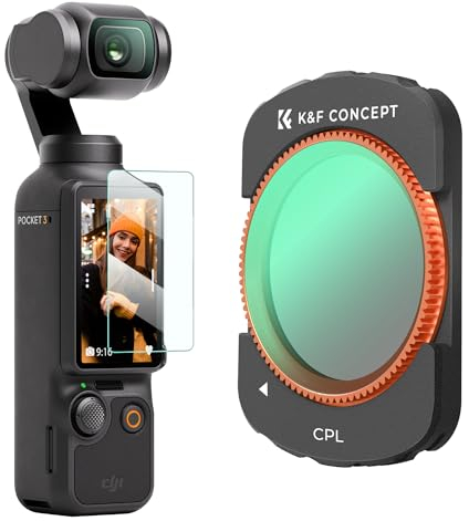 K&F Concept Filtre Polarisant CPL Compatible avec DJI OSMO Pocket 3 Nano-revêtements Étanche Anti des Rayures Léger HD