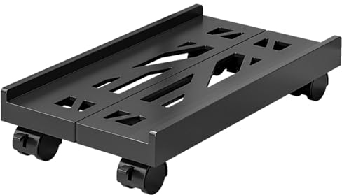 HOUSLUX PC ständer, PC halterung, PC halterung unter schreibtisch, Computer Desktop Ständer, Universal verstellbare mit Rollen (Schwarz)