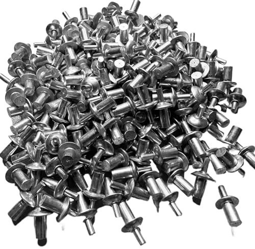 Remache 200 PCS Remaches de aluminio con accionamiento de martillo con cabeza redonda Tipo de golpe Remaches pequeños de expansión para mejorar la resistencia y la durabilidad