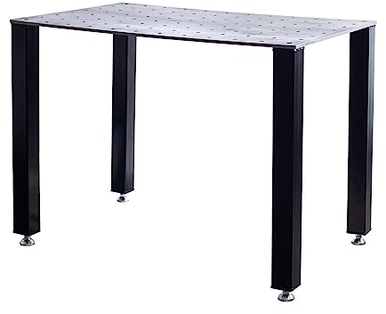 Allpax Schweißtisch 119 x 79x 93 cm - höhenverstellbar - Lochsystem 16 - Stärke Platte: 10 mm - Temperaturresistenz 350 °C - schwarz, Stahl, 95 kg
