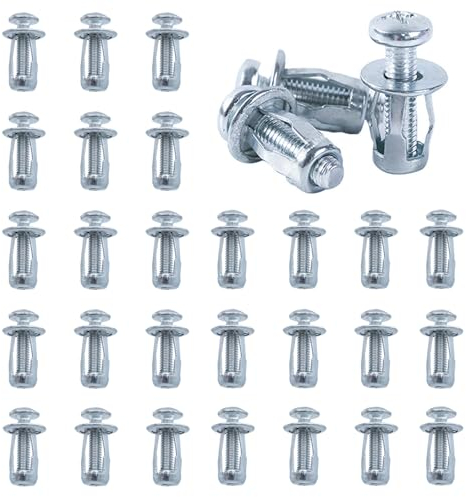 DAIRYCOF Hohlwanddübel 30 Stück M4x20 Metall Jack Nuts mit Blütenblattmutter für Rigips Eisenblech dünne Wände & Hohltüren Ideal für Metalldübel & Spreizdübel (30, M4×20mm)