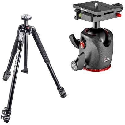 Manfrotto 190X Aluminium-Stativ mit 3 Segmenten, XPRO Kugelkopf mit Top-Lock-Schnellwechselplatte, hohe Präzision, flüssige Bewegungen, Fotoausrüstung, für Kamerastativ, für Content Creation