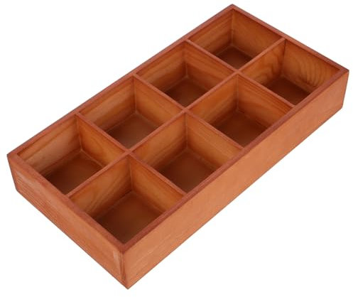 SHERCHPRY Caja Organizadora De Madera con Divisores Bandeja para Servir Frutos Secos Y Té Organizador Multifunción para Cocina Y Hogar Bandeja De Almacenaje De Bocadillos De 12.16X6.29X2.16 Pulgadas