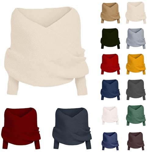 Generisch Multifunktionaler Schal Mit Ärmeln, Damen Winterschal, Gestrickter Schal Sweater Wrap Mit Ärmeln, Boho Pashmina Schal Umhang, Strickschal Damen