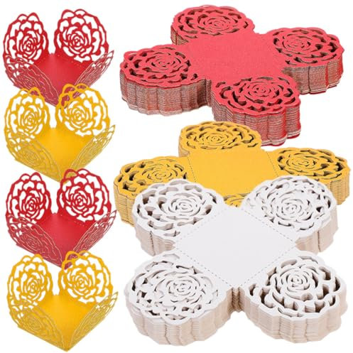 OKUMEYR 150piezas Envoltura Para Chocolate Decorativo Diseño Para Bodas y Rojos y Blancos
