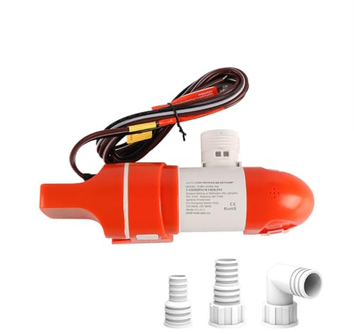 Ieron Pompa di sentina Automatica da 12 V e 1100 GPH per Barche Pompa di sentina Bassa elettrica in Acciaio Inossidabile a 360 Gradi Accessori affidabili per Barche per Una rimozione sicura ed