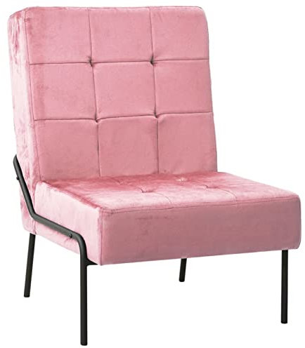Sufrk Relaxstuhl 65x79x87 cm Rosa Samt Clubsessel bequemer Ruhesessel mit breitem Sitz Armsessel