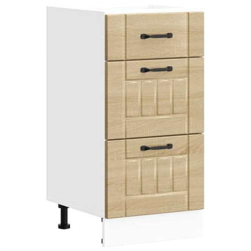 vidaXL - kitchen base cabinet - lucca sonoma oak - engineered wood - adjustable feet - storage - 40x46x81.5 cm