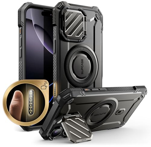 SUPCASE für iPhone 16 Pro Max Hülle mit Kameraschutz [Kompatibel mit MagSafe] Dünne Handyhülle Bumper Case Magnetische Schutzhülle mit Ständer [UB Mag XT] für iPhone 16 Pro Max 6.9'' 2024 (Dunkel)