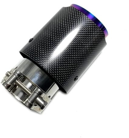 DZSLLOOI Auspuffblenden 1PC Runde Auspuffspitze Lila Rohr Glänzend Carbon Fiber Universal Schalldämpfer Rohr Auspuffrohr Endrohrblenden Blende(80MM IN-101MM Out)