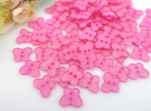 Apfelblüte | Knöpfe 13x16 mm Schmetterling 10 Stück 2 Loch Acryl rosa Schmetterling Insekt Dekoknöpfe Knopf Kinderknöpfe Kinder Babyknöpfe Baby Mädchen 13 16 mm