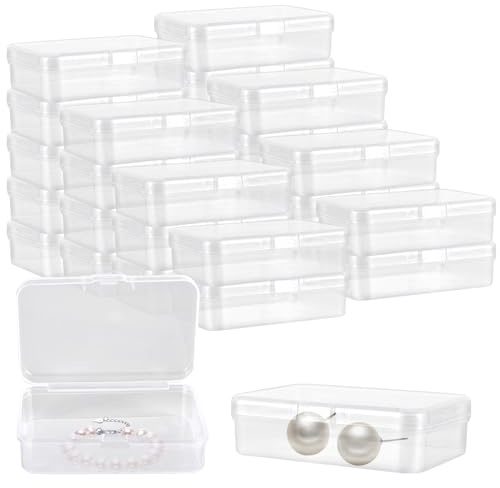 30 Aufbewahrungsboxen Mini, 7,5 x 5 x 2,1cm Plastikboxen mit Deckel klein | Klarer Kunststoff-Aufbewahrungsbehälter mit Schnappverschluss,Sortierboxen für kleinteile, Bankkarten,Spielkarten,Perle