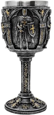 MystiCalls Kelch Kreuzritter silberfarben - Ritter, Mittelalter, Kelch, Bier