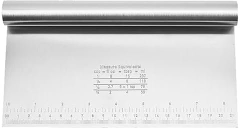 Jecdfs Grandi Taglia Impasto Con Scala Graduata In Acciaio Inox, taglia pasta, raschietto cucina, taglia impasto, coltello per pasta spatola da cucina raschietto, lavabile in lavastoviglie, 22x12 cm