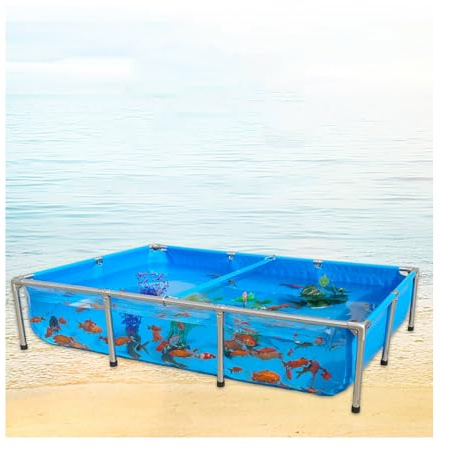 Estanques para Peces De Exterior Estanque Acuario con Panel De Visualización Transparente Estanque Elevado De Lona De PVC Fácil Montaje(80x50x35cm)