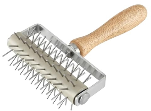 Rouleau à pâte – Rouleau à pâte avec pointes en acier inoxydable, perforateur à pizza, outil de pâte à pâtisserie durable, accessoire facile à faire des pizzas | Rouleaux de pâte portables pour la