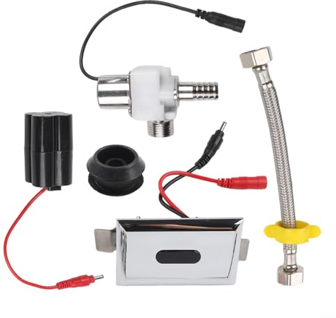 Automatic Urinal Flush Valve with Infrared Sensor for Hygienic Hands- Operation, Metal Construction, 6V DC Power Supply, 30-100cm Sensing Distance, G1/2(A)